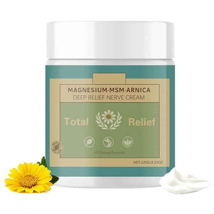 HANGWON Total Relief Magnesium Soothing Cream Advanced nerve Comfort with Arnica, Menthol, MSM,Fast-Absorbing for Relief Joint, Feet, Hands, Legs, Muscles, and Waist, Natural Ingredient -4floz/114g