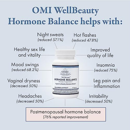 OMI WELLBEAUTY Hormone Balance for Women, Menopause Supplement, Hot Flash, Stress and Sleep Support