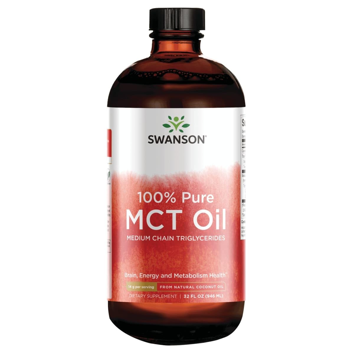 Swanson 100% Pure MCT Oil, 32 fl oz (946 ml) Liquid