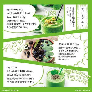 FINE JAPAN Green Morning Smoothie, Superfood powder mix, 11 kinds of vitamins with 9500mg of dietary fiber 200 g (10-20-Day Course)