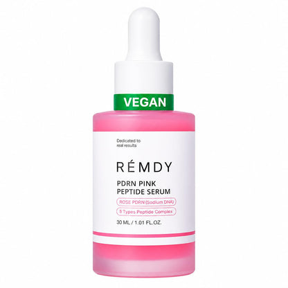 PDRN Pink Peptide Serum - 100% Natural, Vegan PDRN Serum (1 fl oz, 30ml) - Multi-Peptide & Hyaluronic, Skin Barrier Support, Wrinkle & Pore Care, Firming, Hydration Glow, Rose PDRN (Sodium DNA)