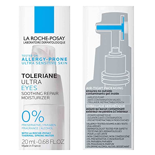 La Roche-Posay Toleriane Dermallergo Eye Cream - Soothing Repair Moisturizer for Sensitive & Allergy-Prone Skin (0.67 fl. oz)