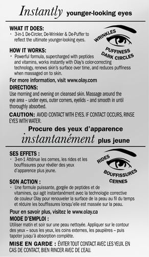 Olay Eyes Ultimate Eye Cream Duo (Pack of 2) - 3-in-1 Treatment for Dark Circles, Wrinkles & Puffiness (0.4 fl oz each)