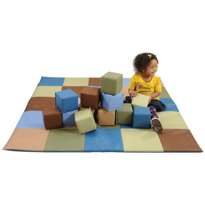 Woodland Patchwork Natural Colored Toddler Blocks - 12 Pieces