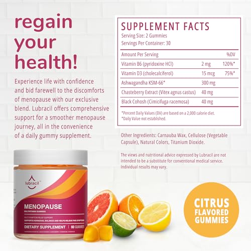 Lubracil - Menopause Gummies - Women's Natural Hormone-Free Daily Dietary Supplement
