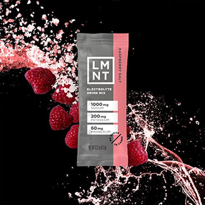LMNT Zero-Sugar Electrolytes - Raspberry Salt - Hydration Powder Packets | No Dodgy
