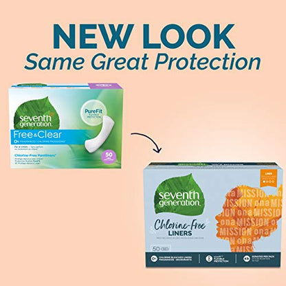 Seventh Generation Pantiliner Pads, Free & Clear, 50 Count