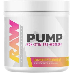 RAW Pump Stim Free Pre Workout (Watermelon) - Non-Stimulant Pre Workout Supplement Powder Nitric Oxide Booster - Pre Workout Supplements Drink for During Workout - 40 Servings