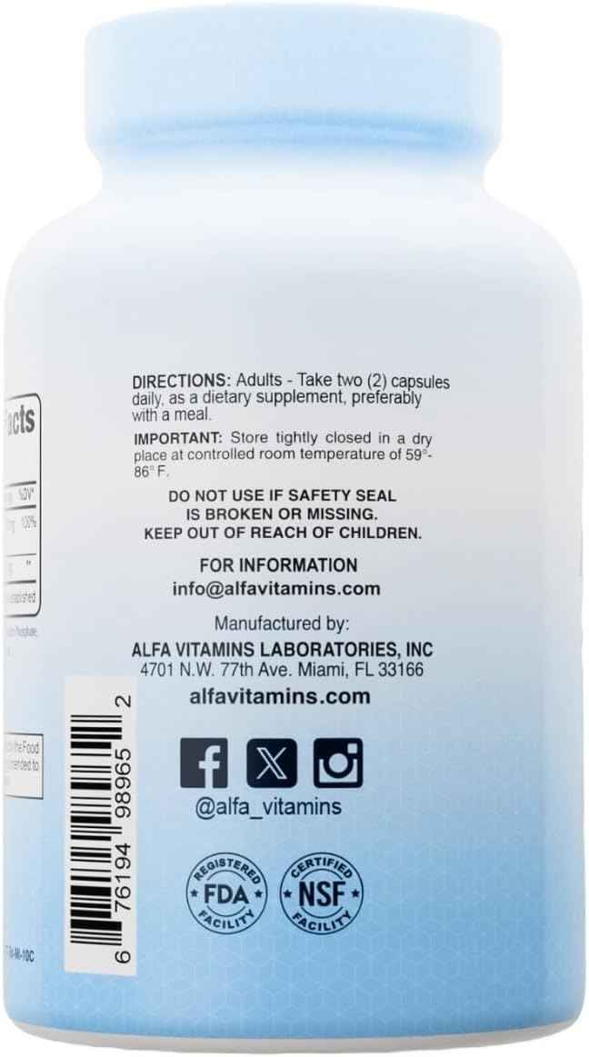 Magnesium Citrate 1400 mg by Alfa Vitamins - Supports Nerve & Muscle Function - Helps Energy Production - 60 Capsules