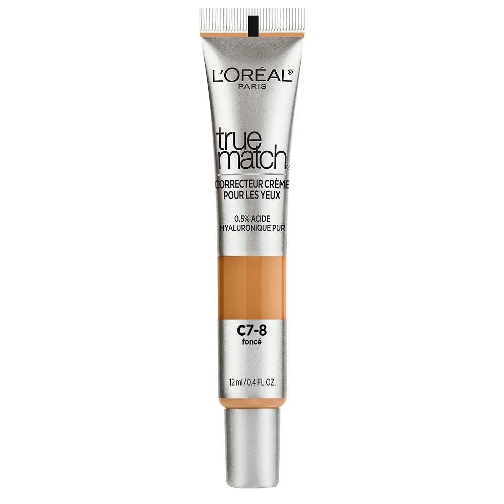 L’Oréal Paris True Match Eye Cream in a Concealer (0.4 fl. oz) - 0.5% Hyaluronic Acid - Shade: Dark C7-8