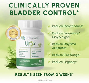 UROX Bladder Control, Safe and Effective Bladder Support Supplement for Men & Women, Helps Reduce Urinary Leakage, Frequency, Urgency, 180 Vegetarian Capsules UROXBuy Supplements Australia