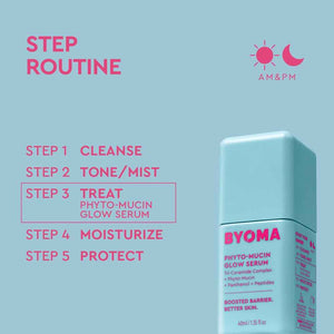 BYOMA Phyto-Mucin Glow Serum - Mucin Face Serum for Glass Skin - Plumps, Primes