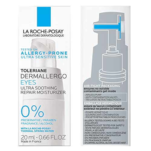 La Roche-Posay Toleriane Dermallergo Eye Cream - Soothing Repair Moisturizer for Sensitive & Allergy-Prone Skin (0.67 fl. oz)