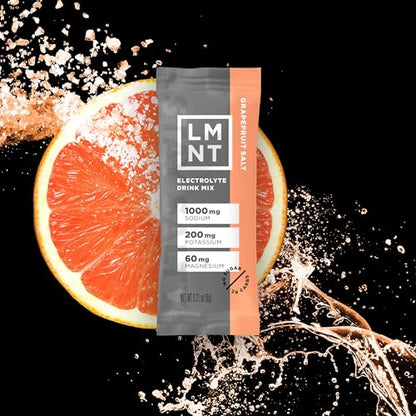 LMNT Zero-Sugar Electrolytes - Grapefruit Salt - Hydration Powder Packets | No Dodgy