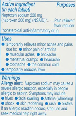 Aleve Tablets with Naproxen Sodium, 220mg (NSAID) Pain Reliever/Fever Reducer, 24 Count, Blue AleveBuy Supplements Australia