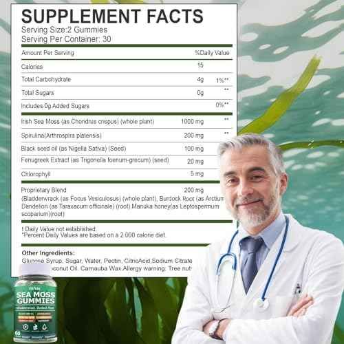 Creatine Monohydrate Gummies 5000mg + Irish Sea Moss 3000mg Gummies - Support for Muscles, Immune, Thyroid & Wellbeing - Vegan, Sugar Free, 2-Pack Supplement Bundle