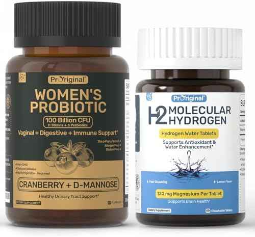 12 PPM H2 Hydrogen Tablets & 11 Strain Probiotics 100 Billion CFU - Daily Supplement Routine - 2 Items