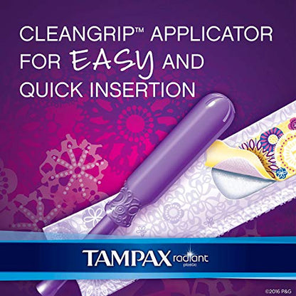 Tampax 29936 Radiant Tampons Regular Super, 84 Count (Pack of 1)