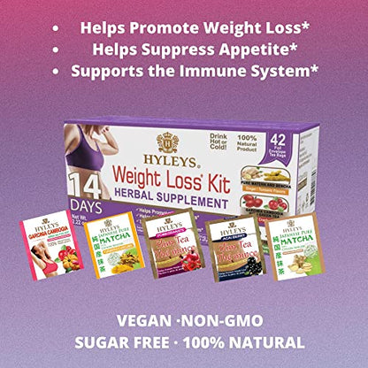 Hyleys 14 Day Weight Loss Tea - 42 Tea Bags (1 Pack), Detox Tea for Cleanse