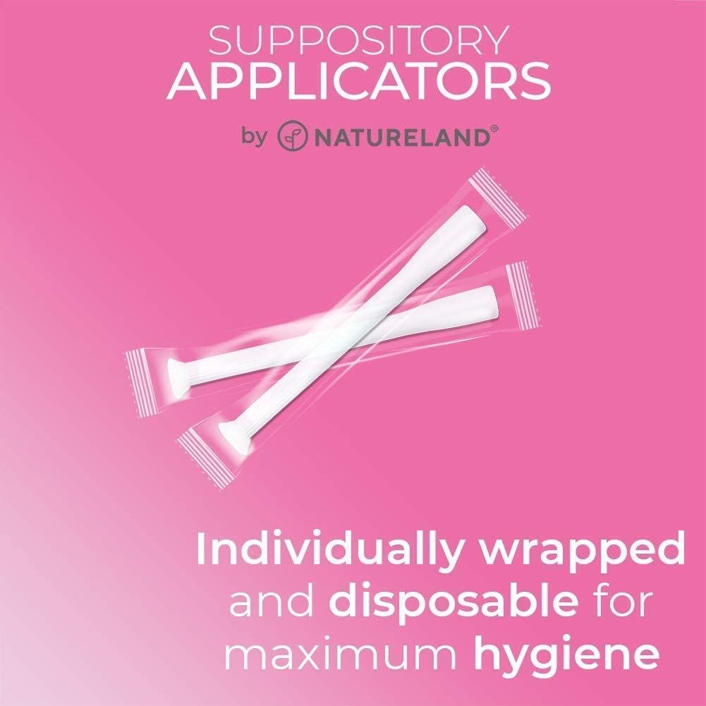 Natureland [40 Count Boric Acid Suppositories 600mg w/ [20 Pack] Vaginal Applicator - Feminine Care