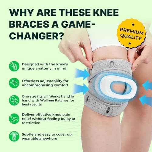 Wellnee Knee Support & Pain Relief Bundle - Herbal Knee Patch + Compression Knee Brace with Silicone Padding - Natural Joint Comfort, Stability & Recovery Support for Daily Use, Sports & Walking