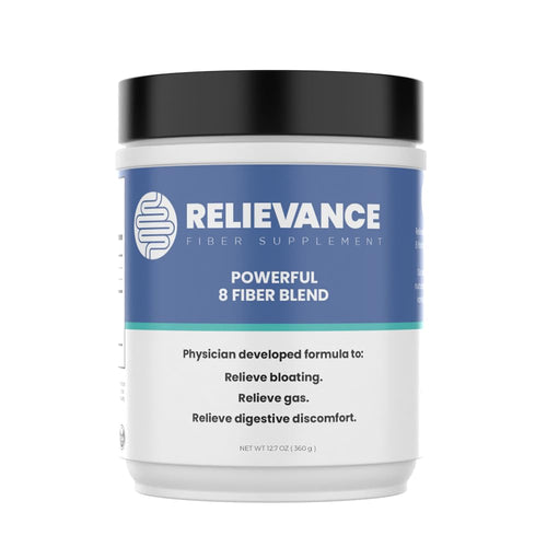 Relievance Fiber Supplement - Clean Formula - Bloating & Gas Relief Fiber Supplement – 8-Fiber Blend for Digestive Health, Doctor Developed, Supports Regularity & Gut Comfort