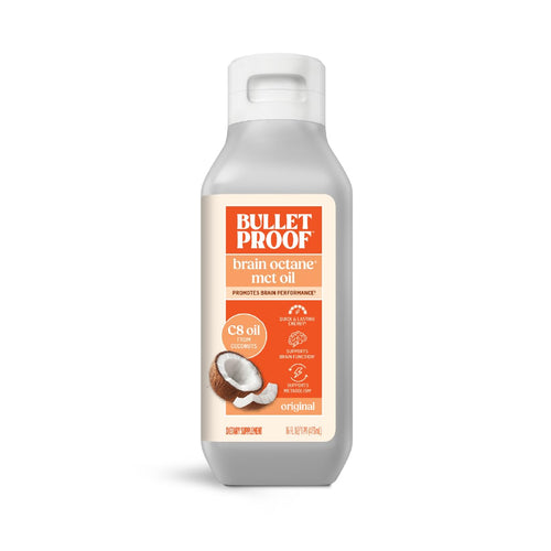 Bulletproof Brain Octane C8 MCT Oil, Non-GMO, 16 oz – 100% C8 from Coconut