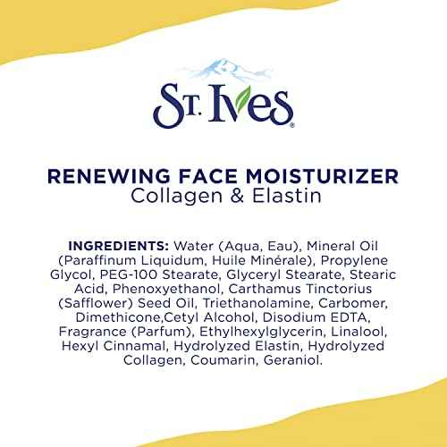 St. Ives Face Moisturizer Cream, Collagen and Elastin, Renewing Facial Moisturizer for Women, Paraben Free