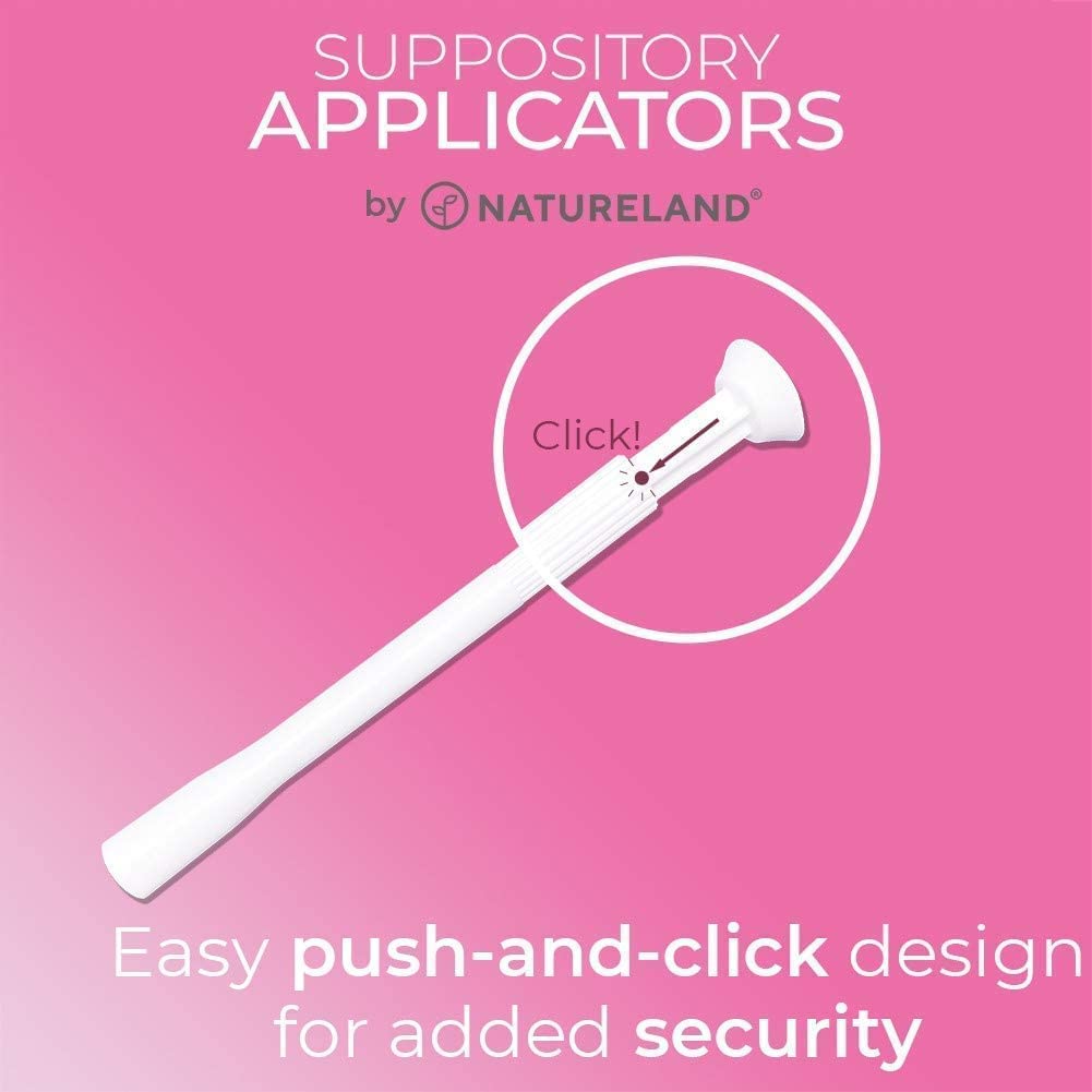 Natureland [40 Count Boric Acid Suppositories 600mg w/ [20 Pack] Vaginal Applicator - Feminine Care