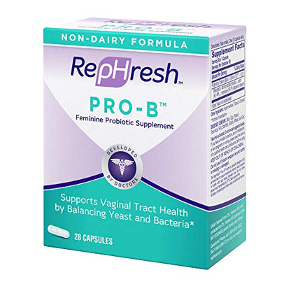 NEW RepHresh Pro-B Feminine Probiotic Supplement Non- Dairy Formula/Vegetarian Capsule, 28ct