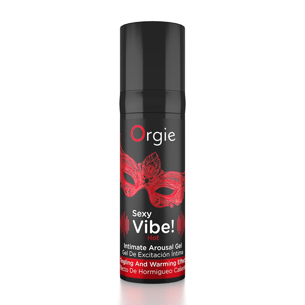 Orgie Sexy Vibe Hot Kissable Arousal Gel – Tingling & Warming Effect with Strawberry Flavor – 0.5 fl oz (15 ml)