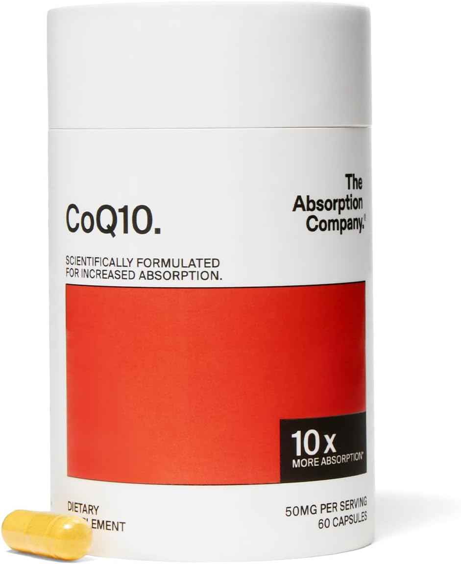 The Absorption Company CoQ10 - Heart Health & Energy Support - 60 Capsules - Fertility & Stamina Aid, Bioavailable & Third-Party Tested, High-Absorption Supplement for Men & Women, 10x More Bioavailable