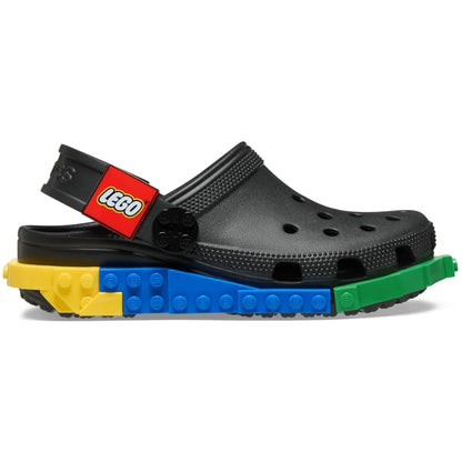 Crocs Unisex-Child Classic LEGO System Clogs, LEGO Shoes for Kids, Black, 2 Little Kid