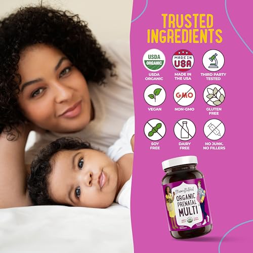 Mama Natural 100% Organic Prenatal Vitamins | One A Day Prenatal Vitamins (30 Servings)