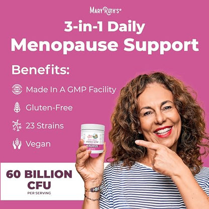 MaryRuth Organics 3-in-1 Menopause Support Powder, Menopause Supplement for Women