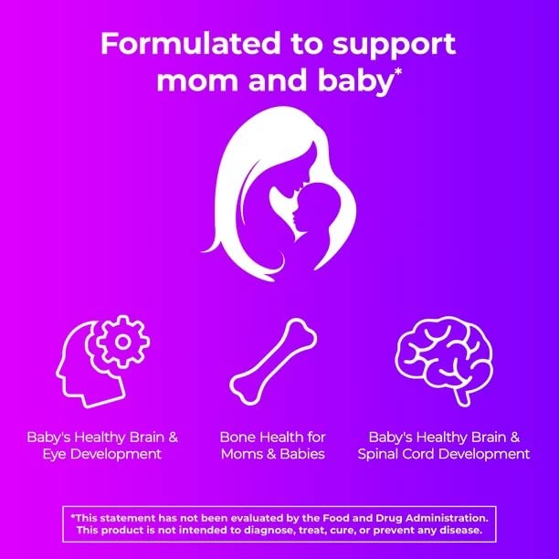 ikj Women's Prenatal Multivitamin with Folic Acid, DHA and Iron, 30 Ct