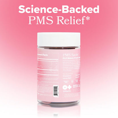 FLO PMS Gummies for Breakouts, Bloating, Cramps, & Mood - 30-Day Supply