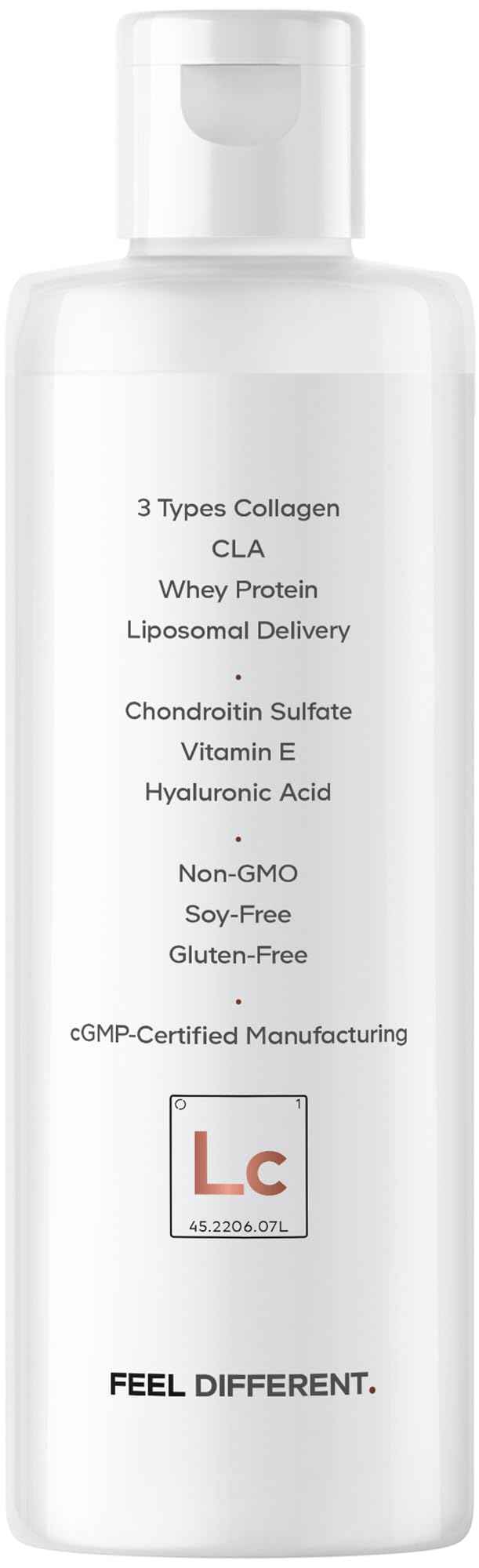 Codeage Liquid Collagen Supplement Chocolate Flavor, Beauty Trim & Glow Liposomal Collagen Peptides, CLA Conjugated Linoleic Acid, Hyaluronic Acid, Vitamin E, Hydrolyzed, Non-GMO, 15.22 fl oz