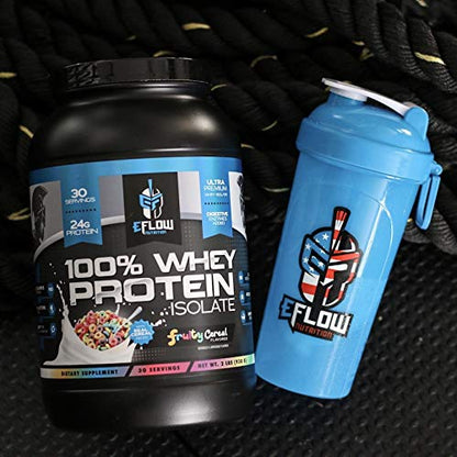 eFlow Nutrition 100% Whey Protein Isolate - Gluten & Lactose-Free Digestive Enzymes