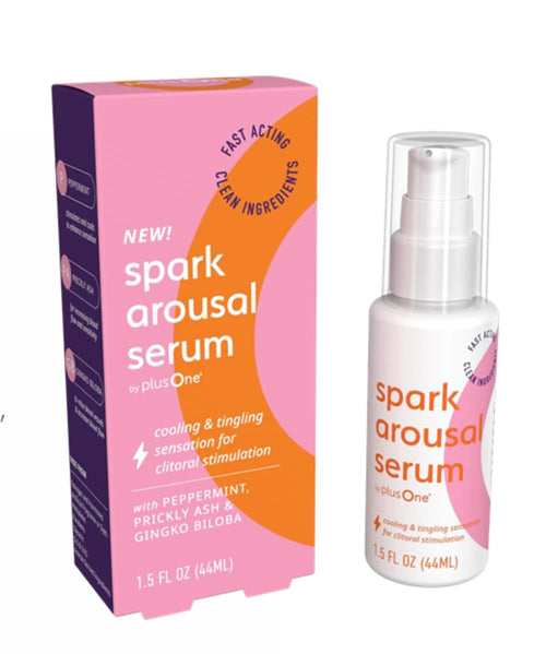 plusOne Spark Arousal Serum, Cooling Tingling Sensation for Intimate 1.5 oz
