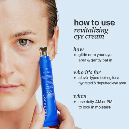 Cocokind Revitalizing Eye Cream – Hydrating & Depuffing Eye Cream with Cooling Metal Applicator for Fine Lines & Wrinkles (0.5 fl oz, 3 Pack)