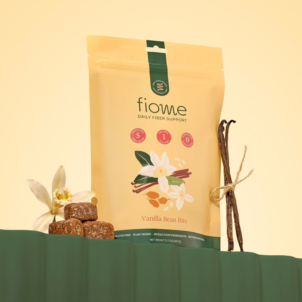 Fiome Fiber Bites - 5g Daily Fiber Supplement - Supports Regularity, Digestion and Gut Health - All Natural Ingredients, 30 Servings, Vanilla Bean Flavor