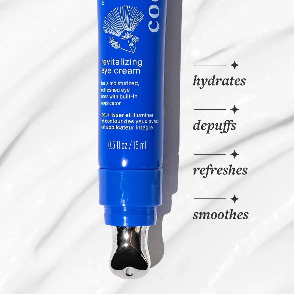 Cocokind Revitalizing Eye Cream – Hydrating & Depuffing Eye Cream with Cooling Metal Applicator for Fine Lines & Wrinkles (0.5 fl oz)