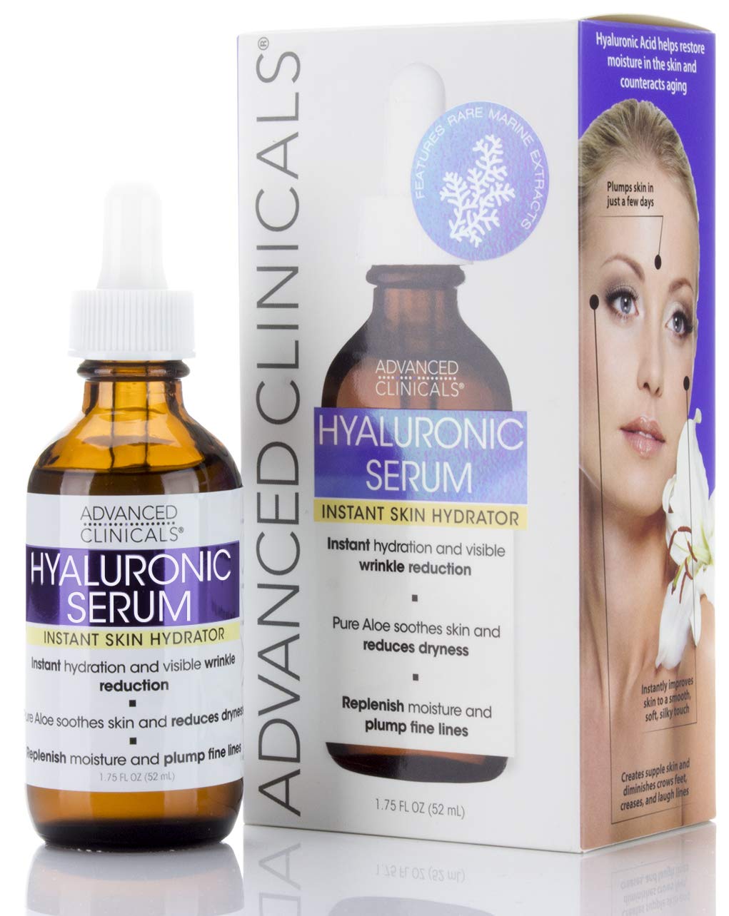 Advanced Clinicals Age-Defying Duo – Hyaluronic Acid + Collagen Peptide (52ml x 2)