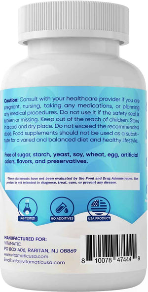 Vitamatic Bovine Colostrum Supplement 1000 mg per Serving - 50% Highest IgG - Supplement for Gut Health, Hair Growth, Beauty, Muscle Recovery, & Immune Support - 120 Capsules - 2 Pack
