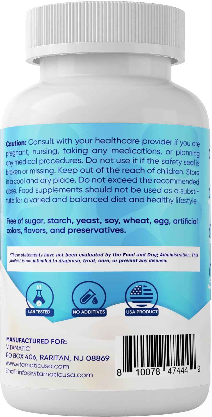 Vitamatic Bovine Colostrum Supplement 1000 mg per Serving - 50% Highest IgG - Supplement for Gut Health, Hair Growth, Beauty, Muscle Recovery, & Immune Support - 120 Capsules - 2 Pack