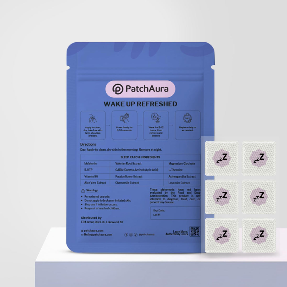 PatchAura Sleep Wellness Patch – Nightly Relaxation & Comfort Support Patch – Convenient Bedtime Routine – 30 Count