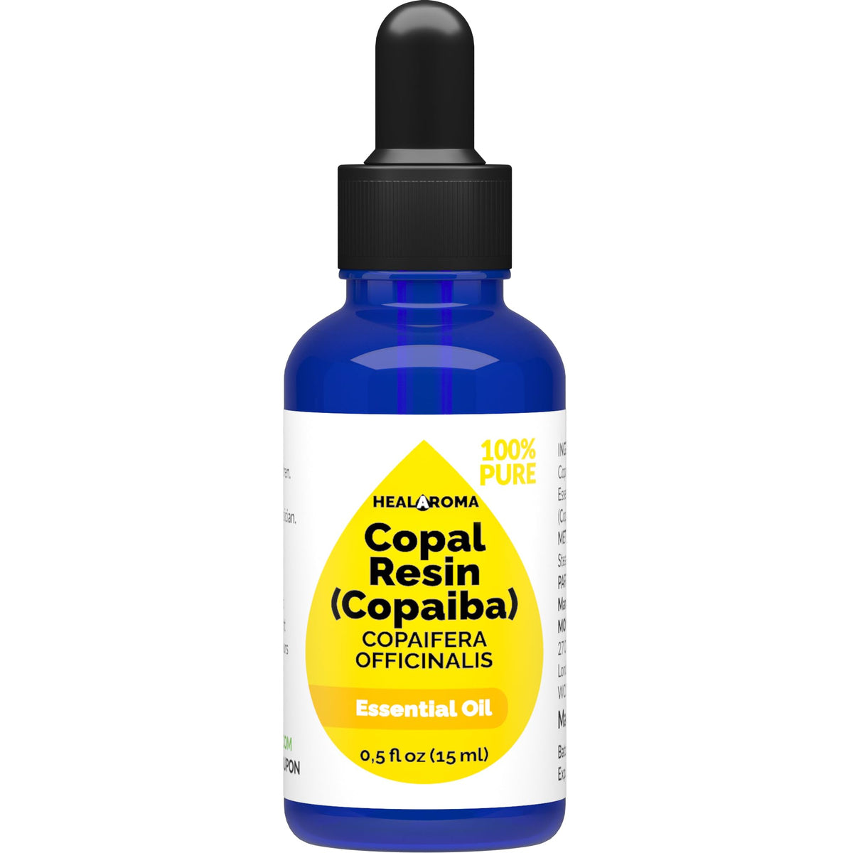 Copaiba - Copal Resin Essential Oil 15 ml - 0.5 oz - Pure & Natural - with Pipette Dropper
