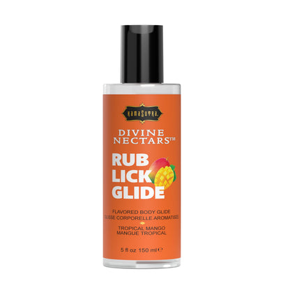 KAMA SUTRA Divine Nectars Tropical Mango 5 fl oz/150 ml - Slippery and Sweet Kissable Body Glide for All Over Sensual Massage