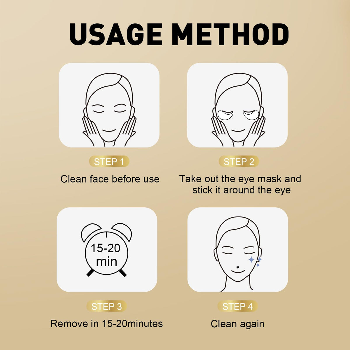 CHMI 24K Gold Under Eye Patches (50 Pairs) – Collagen Eye Masks for Dark Circles, Puffy Eyes, Eye Bags & Wrinkles – Hydrating Anti-Aging Eye Gel Pads